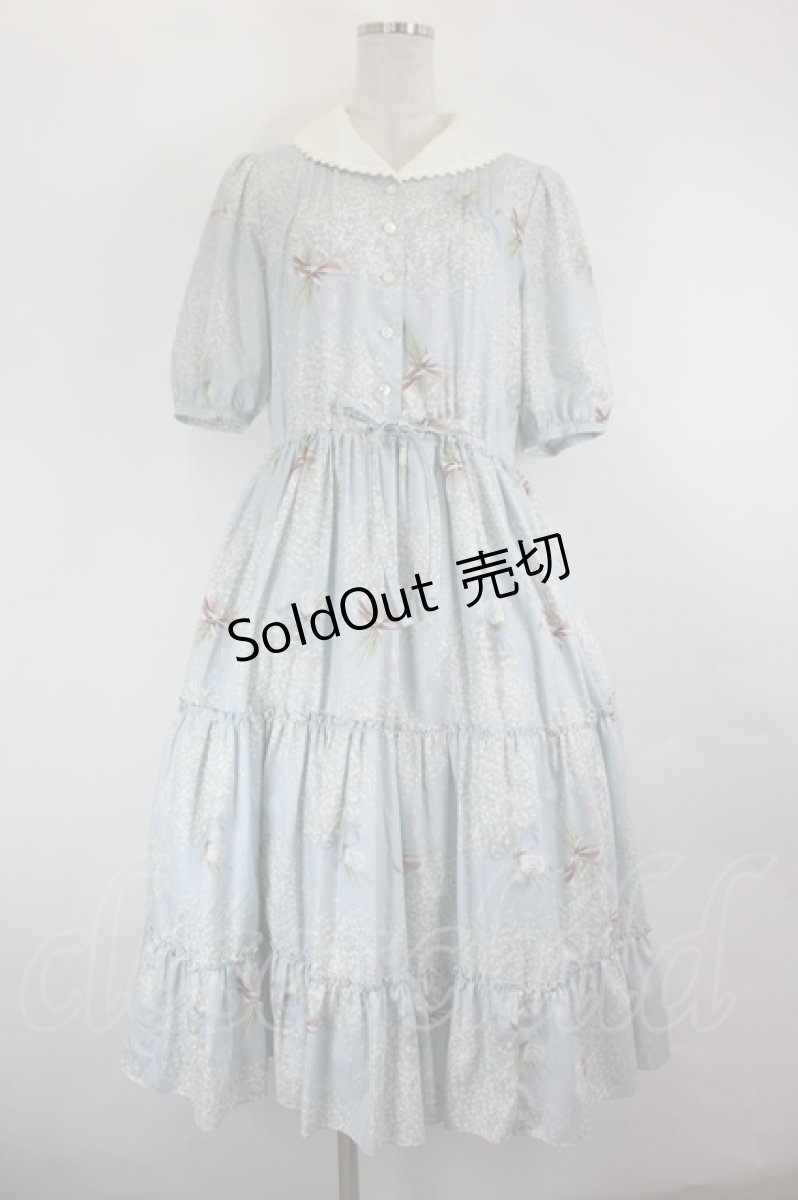 画像1: Melody BasKet / Pure bouquetワンピース M サックス I-26-06-11-060-LO-OP-SA-ZI (1)