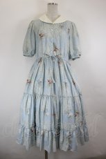 画像1: Melody BasKet / Pure bouquetワンピース M サックス I-26-06-11-060-LO-OP-SA-ZI (1)