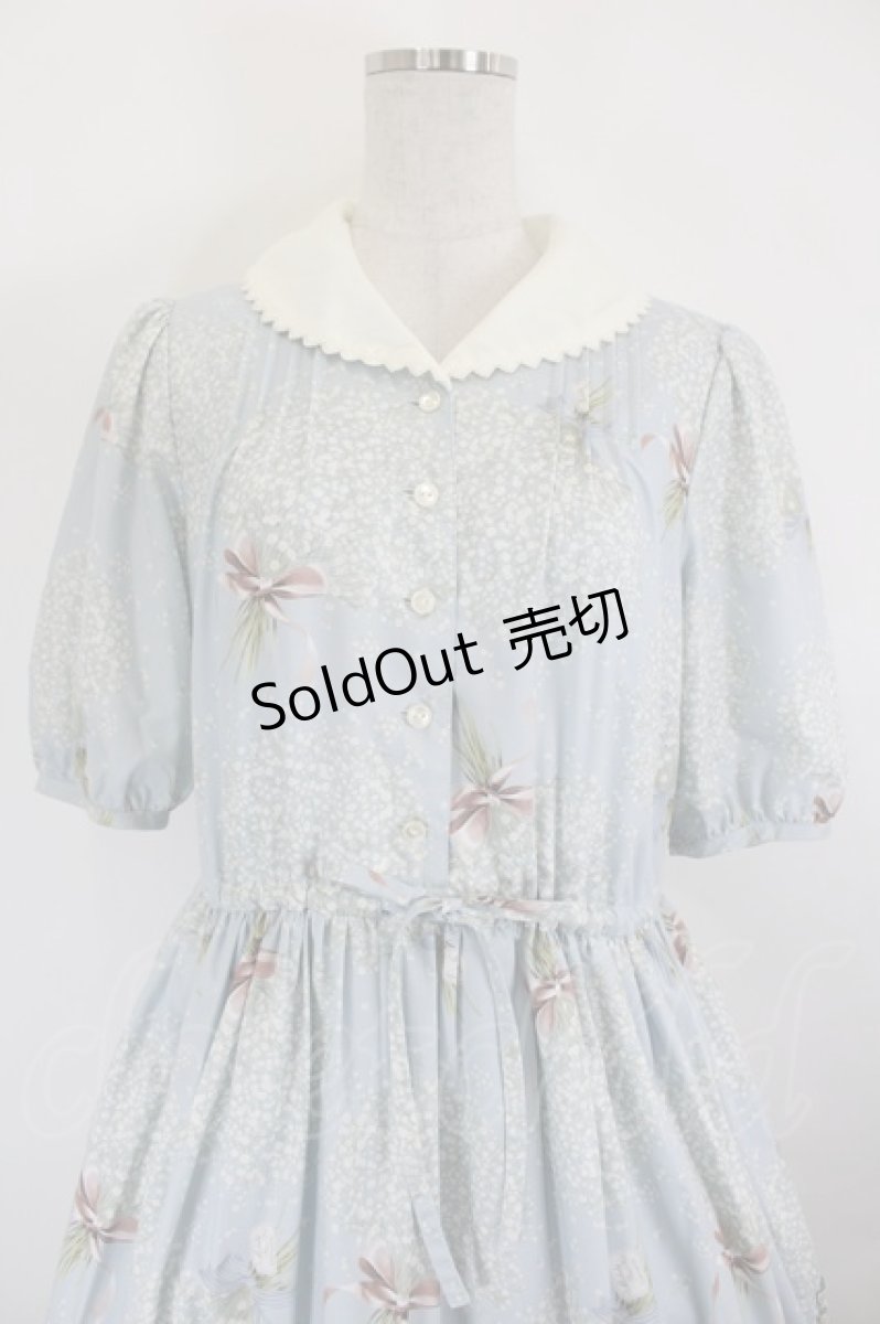 画像2: Melody BasKet / Pure bouquetワンピース M サックス I-26-06-11-060-LO-OP-SA-ZI (2)