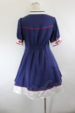画像2: Amavel / フィット&フレアパフ袖チャイナワンピース  ネイビー I-26-06-11-062-CA-OP-SA-ZI (2)