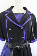 画像2: Favorite / 十字架X軍服ミニワンピース M 黒Ｘ紫 I-26-06-11-071-LO-OP-SA-ZI (2)