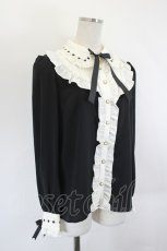 画像3: Amavel / Dark Chember Maid フリルブラウス  黒Ｘアイボリー I-26-06-11-008-CA-BL-SA-ZI (3)