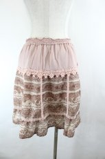画像3: axes femme / 鳥籠風レーススカート  ピンクＸブラウン I-26-06-11-110-AX-SK-SA-ZI (3)