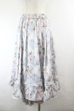 画像3: axes femme / チェックＸフラワー柄スカート  サックスＸチェック I-26-06-11-111-AX-SK-SA-ZI (3)