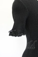 画像5: PINK HOUSE / ラメニット&プチリボン半袖トップス L ブラック I-26-06-11-020-LO-TO-SA-ZI (5)