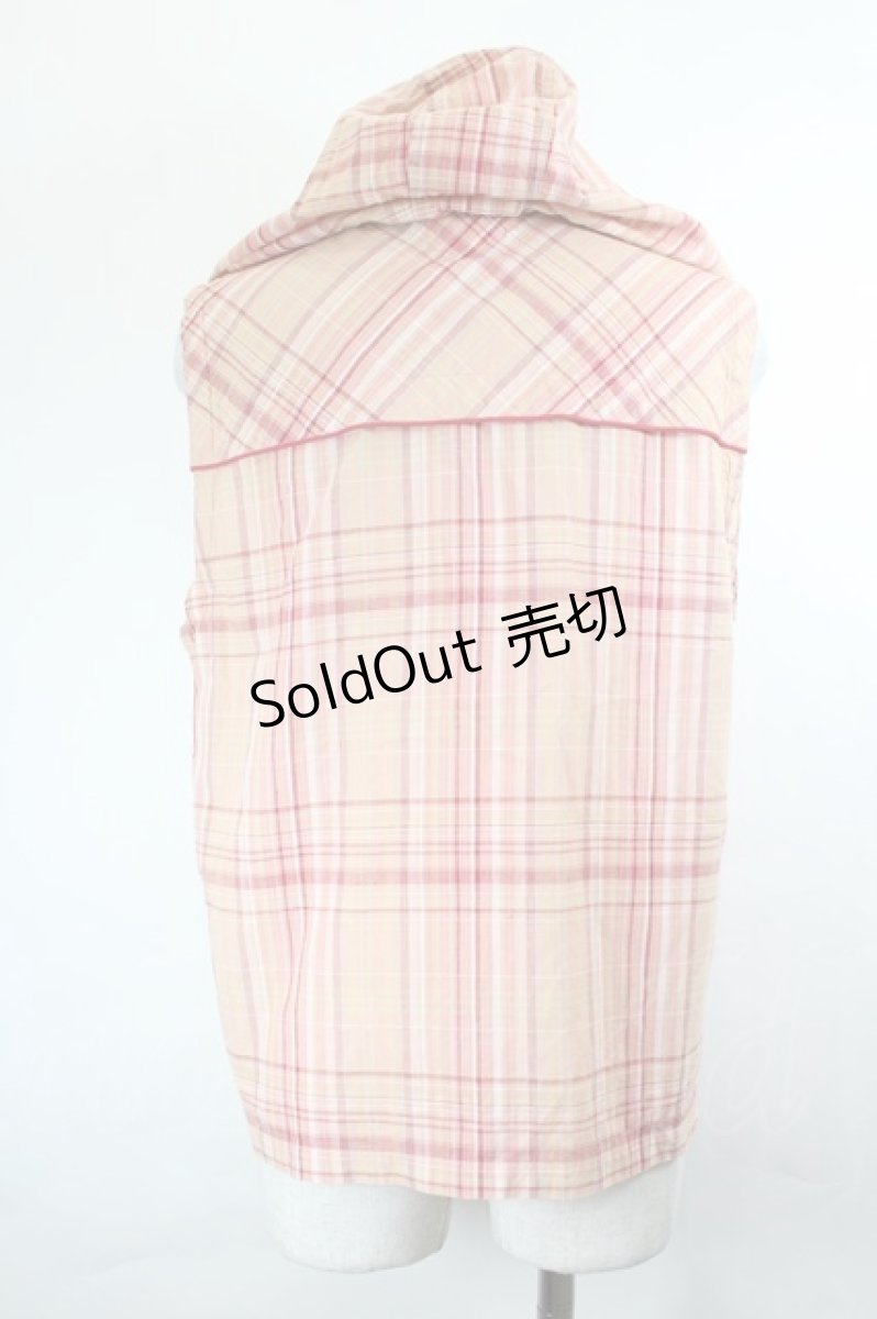 画像2: PINK HOUSE / マドラスチェックフード付きジップアップトップス  ピンクチェック I-26-06-12-030-LO-TO-SA-ZI (2)