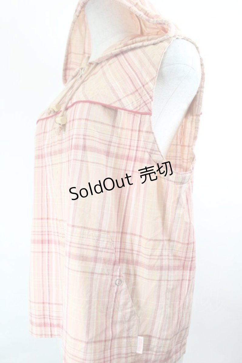 画像3: PINK HOUSE / マドラスチェックフード付きジップアップトップス  ピンクチェック I-26-06-12-030-LO-TO-SA-ZI (3)