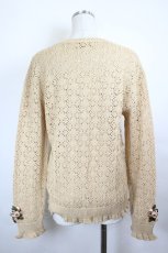 画像2: KETTY / フラワーモチーフニットカーディガン  ブラウン I-26-06-12-036-LO-TO-SA-ZI (2)