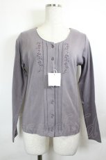 画像1: KETTY / サイドフラワー刺繍カーディガン  グレー I-26-06-12-040-LO-TO-SA-ZI (1)
