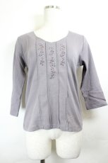 画像1: KETTY / フロントフラワー刺繍トップス  グレー I-26-06-12-049-LO-TO-SA-ZI (1)