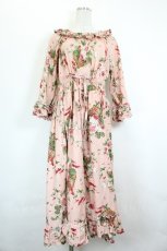 画像1: PINK HOUSE / エターナルローズプリントミディワンピース  ピンク I-26-06-12-071-LO-OP-SA-ZI (1)