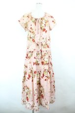 画像1: PINK HOUSE / ブーケ総柄半袖ワンピース  ピンク I-26-06-12-072-LO-OP-SA-ZI (1)