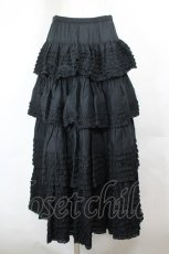 画像1: WONDERFUL WORLD / ピコフリル綿スカート  ブラック I-26-06-12-084-LO-SK-SA-ZI (1)