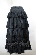 画像2: WONDERFUL WORLD / ピコフリル綿スカート  ブラック I-26-06-12-084-LO-SK-SA-ZI (2)