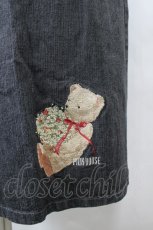 画像3: PINK HOUSE / くまブーケ刺繍デニムスカート M 黒 I-26-06-12-086-LO-SK-SA-ZI (3)