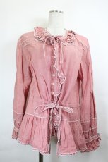 画像1: PINK HOUSE / ギンガムチェックフリルブラウス  レッド I-26-06-12-010-LO-BL-SA-ZI (1)
