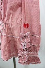画像3: PINK HOUSE / ギンガムチェックフリルブラウス  レッド I-26-06-12-010-LO-BL-SA-ZI (3)