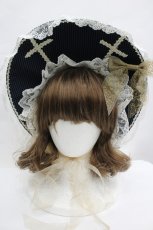 画像1: BABY,THE STARS SHINE BRIGHT / 天国の鍵 Sorellaボンネット  ネイビー I-26-06-12-104-BA-AC-SA-ZI (1)
