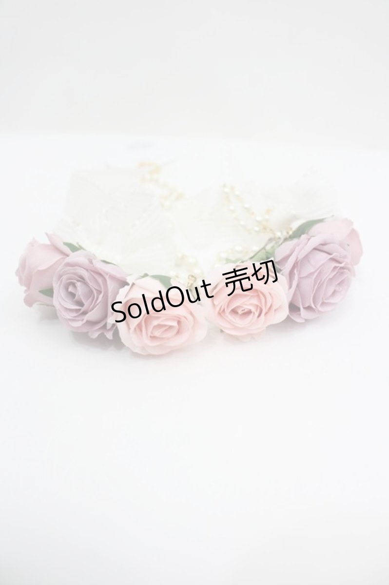 画像2: BABY,THE STARS SHINE BRIGHT / Le Bouquet Eterneリボンバレッタ＆チェーン飾り  ピンクＸ白Ｘゴールド I-26-06-12-109-BA-AC-SA-ZI (2)