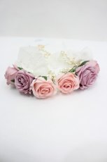 画像2: BABY,THE STARS SHINE BRIGHT / Le Bouquet Eterneリボンバレッタ＆チェーン飾り  ピンクＸ白Ｘゴールド I-26-06-12-109-BA-AC-SA-ZI (2)
