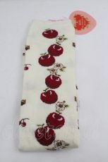 画像1: BABY,THE STARS SHINE BRIGHT / Pomme rouge〜うさぎとりすのりんごの森〜柄オーバーニーソックス  生成り I-26-06-12-115-BA-ZA-SA-ZI (1)