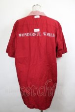 画像2: WONDERFUL WORLD / ロゴ半袖シャツ  レッド I-26-06-12-012-LO-BL-SA-ZI (2)