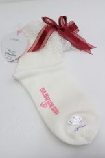 画像2: BABY,THE STARS SHINE BRIGHT / チュールレースのクルー丈ソックス  白Ｘ赤 I-26-06-12-125-BA-ZA-SA-ZI (2)