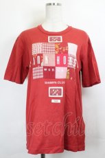 画像1: PINK HOUSE / パッチワークワッペン半袖カットソー L 赤 I-26-06-12-020-LO-TO-SA-ZI (1)