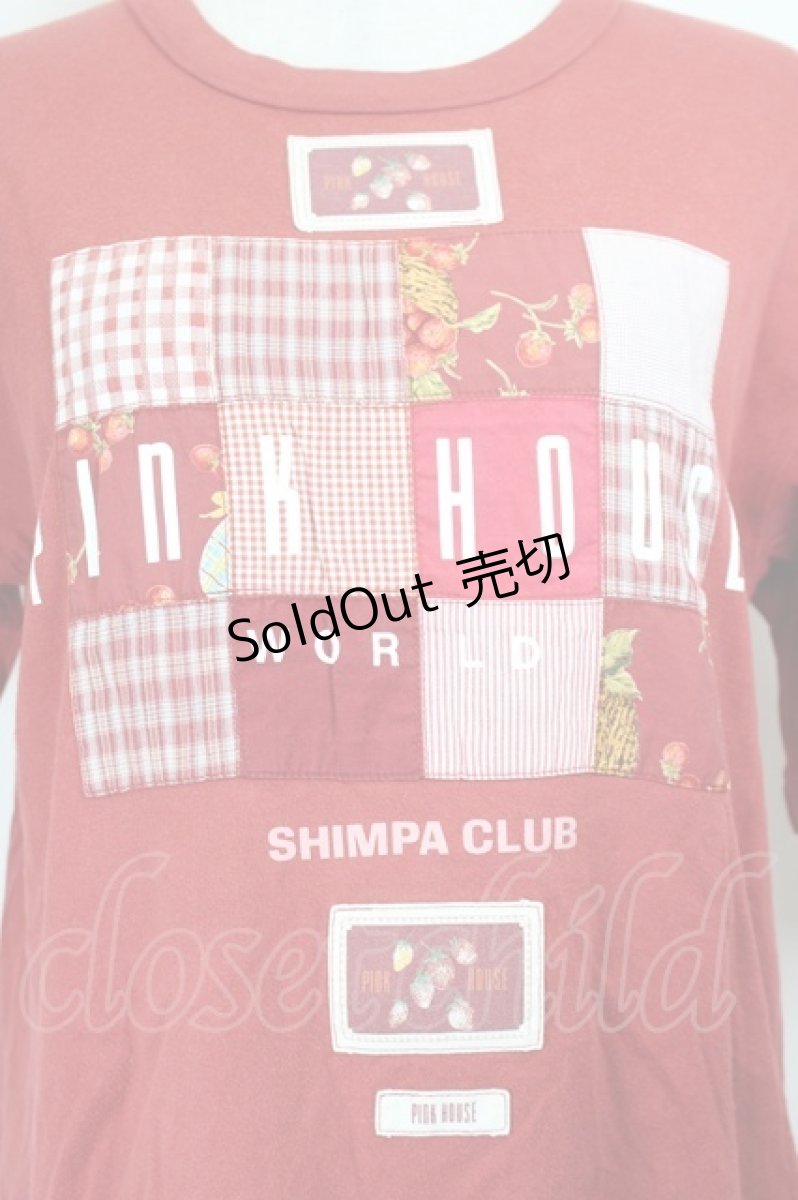 画像3: PINK HOUSE / パッチワークワッペン半袖カットソー L 赤 I-26-06-12-020-LO-TO-SA-ZI (3)