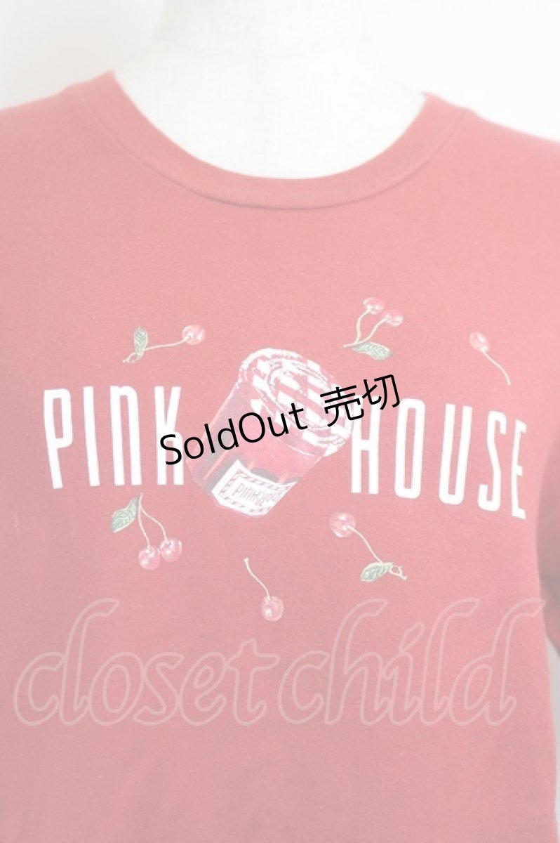 画像3: PINK HOUSE / チェリージャムプリント半袖カットソー  赤Ｘ白 I-26-06-12-021-LO-TO-SA-ZI (3)