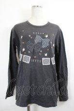 画像1: KETTY / ドット&チェックリボン刺繍ワッペンカットソー  黒 I-26-06-12-025-LO-TO-SA-ZI (1)