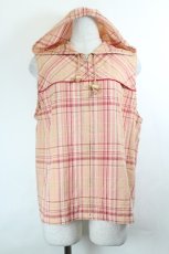 画像1: PINK HOUSE / マドラスチェックフード付きジップアップトップス  ピンクチェック I-26-06-12-030-LO-TO-SA-ZI (1)