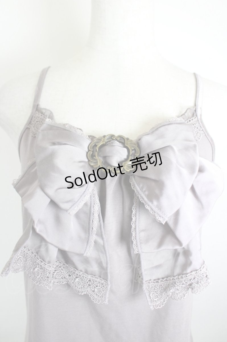 画像3: axes femme / サテンbigリボンキャミソール  パープル I-26-06-14-008-AX-TO-SA-ZI (3)