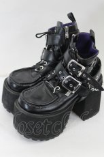 画像2: YOSUKE / ダブルベルトブーツ 24CM 黒 I-26-06-14-129-PU-SH-SA-ZI (2)