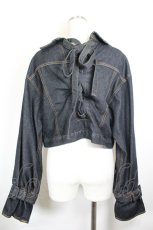 画像2: axes femme POETIQUE / バックレースアップデニムジャケット   I-26-06-14-003-AX-JA-SA-ZI (2)