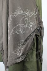 画像3: Ozz Croce / 裾プリントメッシュ切替半袖カットチュニック  カーキＸブラウン I-26-06-16-047-OO-TO-SA-ZI (3)