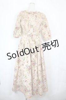【美品】BABY PINK HOUSE 野ばらブーケ柄ワンピース3点セット PINK HOUSE / ローズブーケ柄ワンピース ピンク I-26-06-16-085-LO-OP