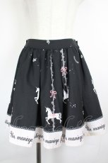 画像1: Ank Rouge / カルーセルプリントスカート  黒Ｘ白Ｘピンク I-26-06-16-089-CA-SK-SA-ZI (1)