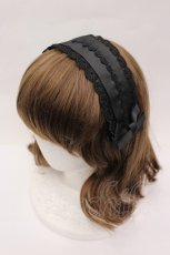 画像1: m petit by misako / TT*AMヘッドドレス  黒 I-26-06-16-105-LO-AC-SA-ZI (1)
