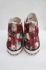 画像2: PINK HOUSE / CONVERSE X PINK HOUSE フラワーチェックプリントハイカットスニーカー 24CM(表記サイズ) 赤 I-26-06-16-130-LO-SH-SA-ZI (2)