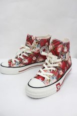画像3: PINK HOUSE / CONVERSE X PINK HOUSE フラワーチェックプリントハイカットスニーカー 24CM(表記サイズ) 赤 I-26-06-16-130-LO-SH-SA-ZI (3)