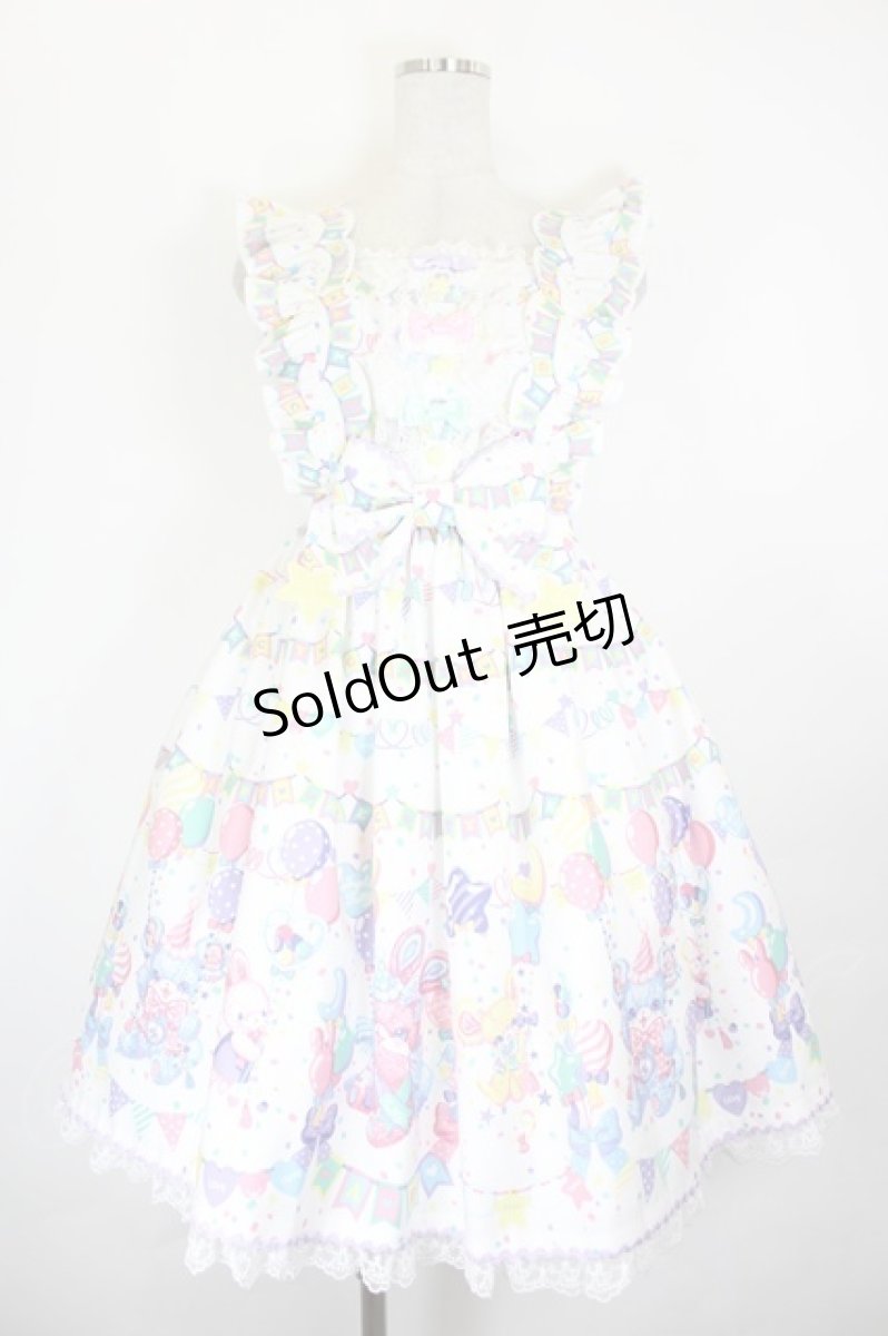 画像1: Angelic Pretty / Happy Garlandジャンパースカート  白 I-26-06-18-037-AP-OP-SA-ZI (1)