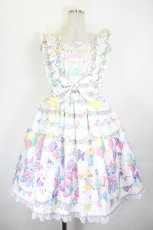 画像1: Angelic Pretty / Happy Garlandジャンパースカート  白 I-26-06-18-037-AP-OP-SA-ZI (1)