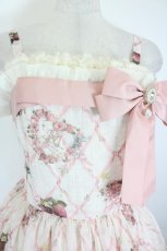 画像3: Moon River / Secret Strawberry Gardenジャンパースカート  白Ｘピンク I-26-06-18-041-LO-OP-SA-ZI (3)