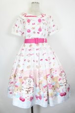 画像1: axes femme kawaii / mikko illustration × axes femme KAWAII ダイナーカフェワンピース  白 I-26-06-18-057-AX-OP-TE-ZI (1)