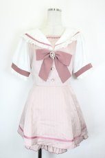 画像1: LIZ LISA / セーラーカラーセットアップ  ピンクＸ白 I-26-06-18-061-LO-OP-SA-ZI (1)