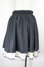 画像2: axes femme / ダブルレースアップスリットスカート M 黒Ｘ白 I-26-06-18-071-AX-SK-SA-ZI (2)