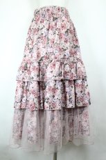 画像2: axes femme / フルールPTティアードスカート  ピンク I-26-06-18-076-AX-SK-SA-ZI (2)