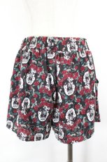 画像3: GLAD NEWS / スカルハイビスカス総柄ショートパンツ  黒Ｘ赤白 I-26-06-18-085-PU-PA-SA-ZI (3)