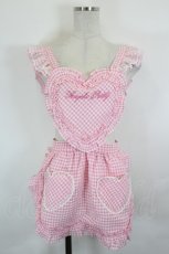 画像1: Angelic Pretty / Heartギンガムフリルエプロン  ピンクＸ白チェック I-26-06-18-102-AP-ZA-SA-ZI (1)